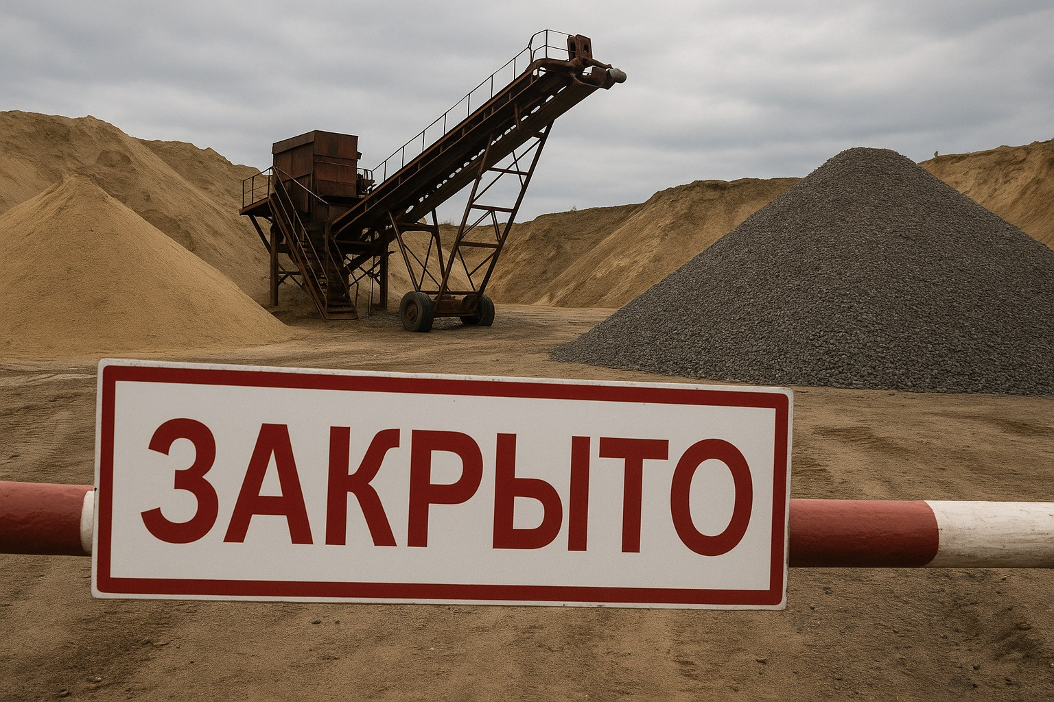 В Московской области закрыто предприятие за незаконную добычу песка и щебня